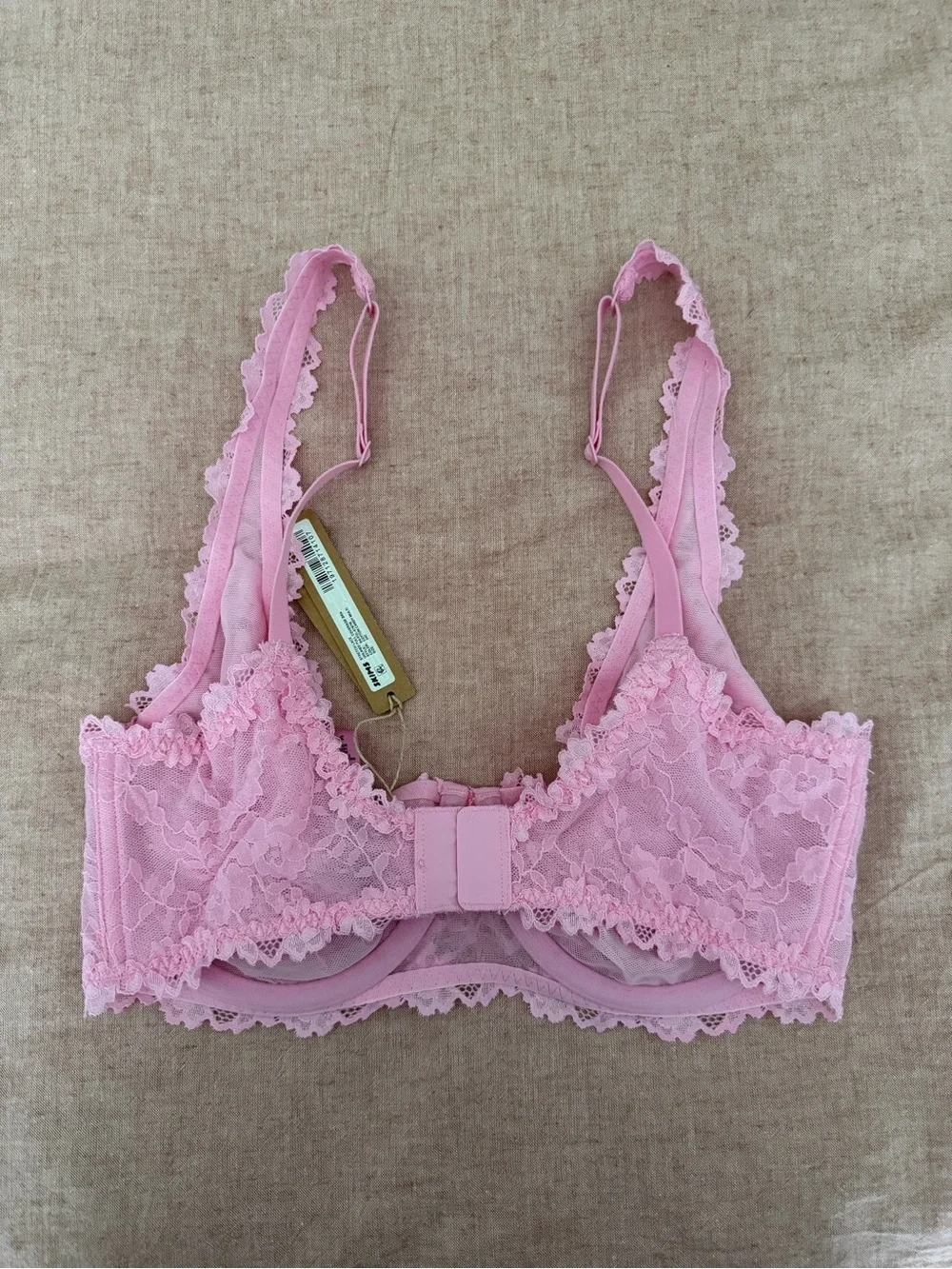 SKIMS Stretch Lace Unlined Full Coverage Bra - Cotton Candy 34C - Picture 2 of 3